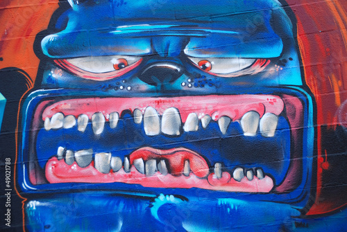 Obraz na płótnie canvas dwuczęściowy "dyptyk" Wściekły pies graffiti