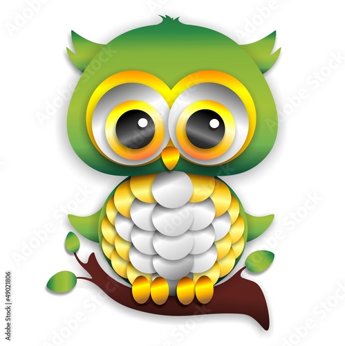 Baby Owl Paper Craft-Gufo Cucciolo di Carta-Vector