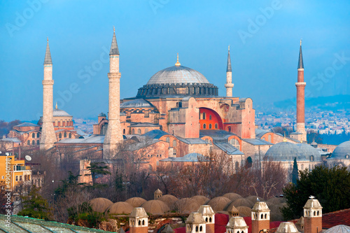 Fotoboard na płycie Meczet Hagia Sophia, Stambuł, Turcja.