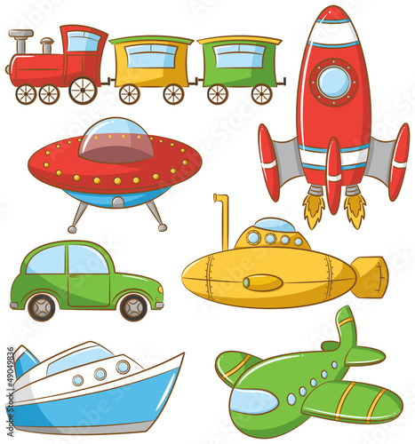 Naklejka dekoracyjna Doodle Transportation Icons