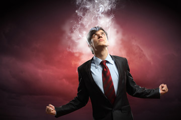 Wall Mural - businessman in anger