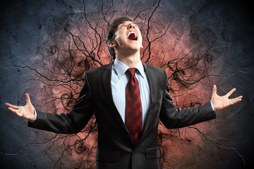 Wall Mural - businessman in anger