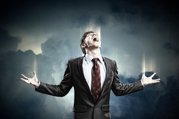 Wall Mural - businessman in anger