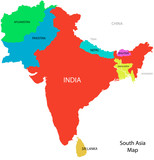 Fototapeta Mapy - South_Asia_map