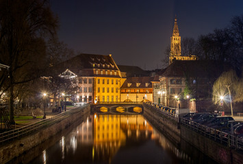 Canvas Print - Canal in Petite France area, Strasbourg, Alsace - France