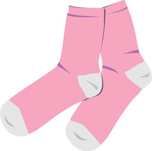 Cute Pink Socks Vector Illustration