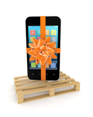 Canvas Print - Mobile phone on a pallet.