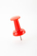 Red pin on white, clipping path included