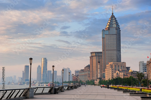 Board z aluminiowym obramowaniem Szanghaj cityscape