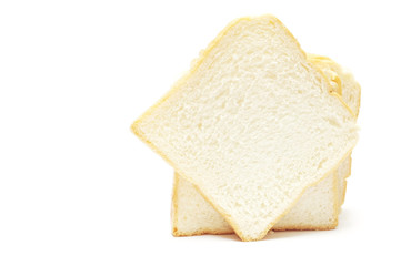 sliced bread on white background