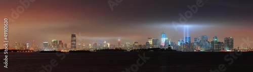 Plakat na papierze fotorealistycznym Nowy Jork manhattan downtown night