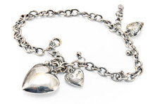 Silver Necklace  With Heart Pendants