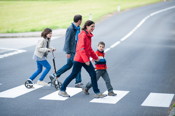 Family walk at the Crosswalk