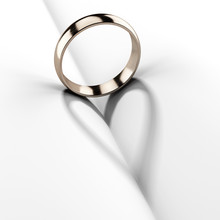Wedding Ring  With Shadow Shape Heart