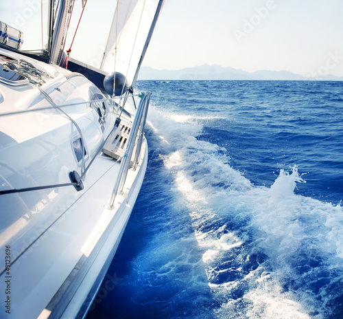 Naklejka dekoracyjna Yacht. Sailing. Yachting. Tourism. Luxury Lifestyle