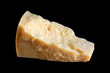 Food ingredients: parmesan cheese isolated on black background