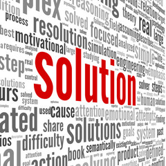 Wall Mural - Solution concept in word tag cloud