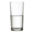 tall half full glass of water isolated on white clipping path in