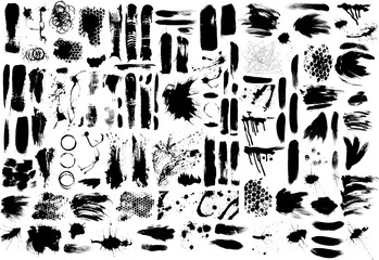 Brush strokes and Paint Splatters Vector set