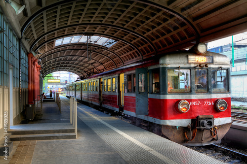 Naklejka - mata magnetyczna na lodówkę red train