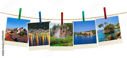Board z aluminiowym obramowaniem Fotografia z Chorwacji na spinaczy do bielizny