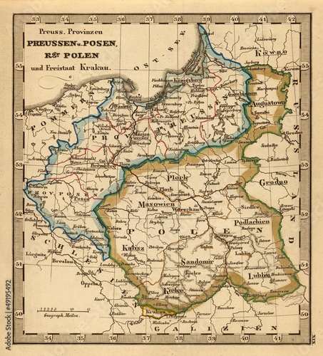 Nowoczesny obraz na płótnie old map