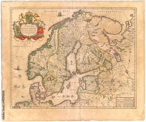 Dekoracja na wymiar  skandynawia-stara-mapa