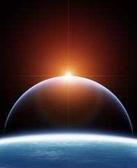 Wall Mural - double planet system with rising star