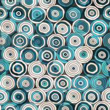 Blue Circles Seamless Pattern With Glass Effect