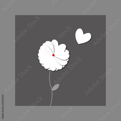 Fleur Coeur Fond Gris Buy This Stock Vector And Explore