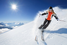 Girl / Woman / Female On The Ski