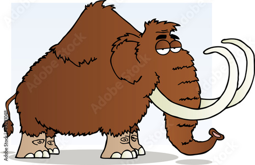 Obraz w ramie Mammoth Cartoon Character