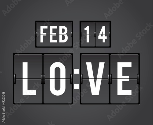 Valentine S Day Countdown Timer Flight Board Buy This Stock Vector And Explore Similar Vectors At Adobe Stock Adobe Stock