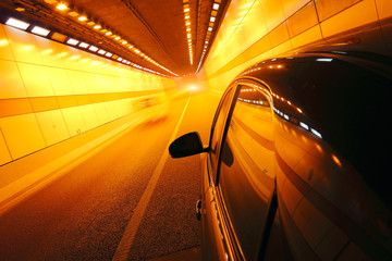 Wall Mural - High-speed car in the tunnel, Motion Blur