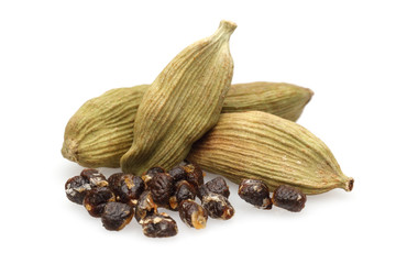 Sticker - Cardamom seeds on a white background