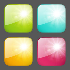 Wall Mural - Set of sunny apps icons