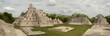 Panoramic view of the Mayan pyramids Edzna. Yucatan, Campeche,