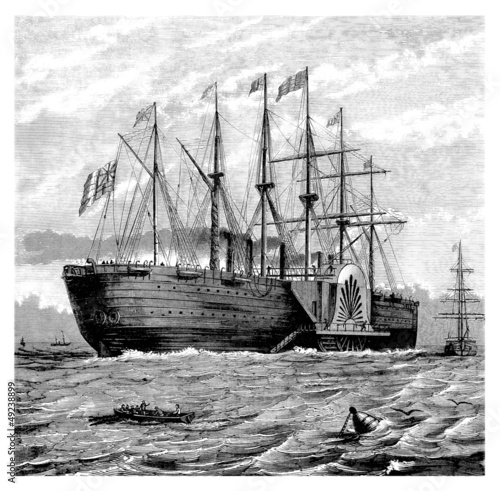 Fototapeta dla dzieci Beautiful Ship (middle19th century) : the "Great Eastern"