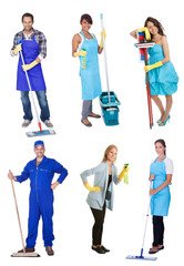 Wall Mural - Professional cleaners with equipment