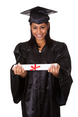 Wall Mural - Graduate Woman Holding Certificate