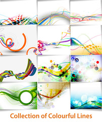 Canvas Print - set of abstract wave line poster with space of your text.