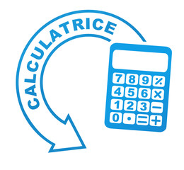 Fototapete - calculatrice sur symbole bleu