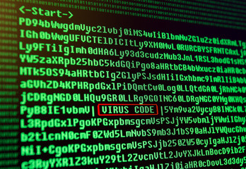 computer virus concept. virus in program code