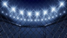 MMA Cage And Floodlights