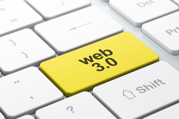 SEO web development concept: computer keyboard with Web 3.0