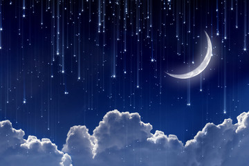 Wall Mural - moon in night sky