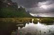 Big mountain and lotus lake at Sam Roi Yod National Park