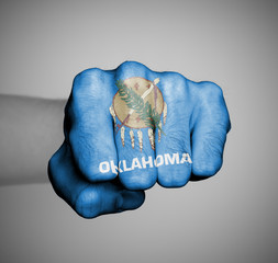 United states, fist with the flag of Oklahoma