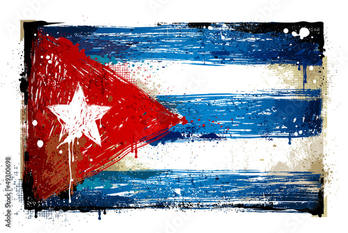 Naklejka ścienna Grungy Cuban flag