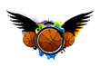 Graffiti image with basketballs 